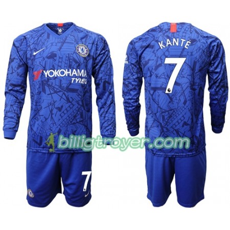 Billige Fotballdrakter Chelsea Kante 7 Barn Hjemmedraktsett 2019/20 Langermet